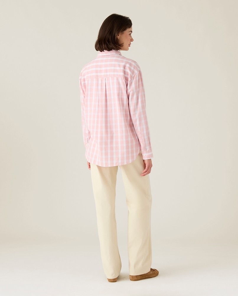 Soft cotton flannel check shirt highlighting natural fabric texture